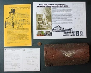 Springfield Illinois Abraham Lincoln Home GENUINE FULL SIZED Brick relic RARE -- - Picture 1 of 1