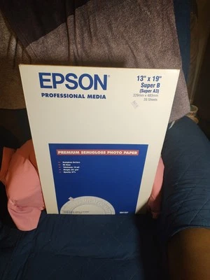 Epson Professional Media 13 x 19 Super B Premium Semigloss Photo Paper 20 Sheets - Image 1 of 4