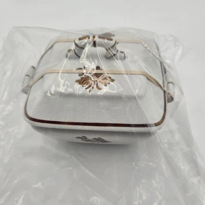 Alfred Meakin Royal Ironstone TEA LEAF England Butter Dish - Image 1 of 4