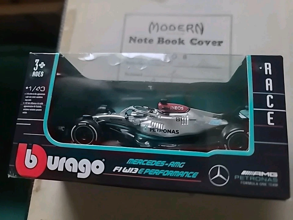 Bburago 1/43 Scale Silver Mercedes - AMG F1 W13 E Performance Petronas F1 Team