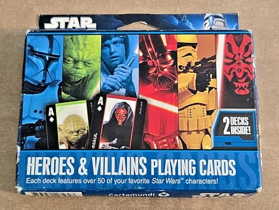 New Star Wars Playing Cards Heroes Villains 2011 Cartamundi 2 decks - Image 1 of 4