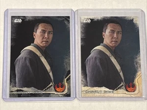 2016 Star Wars Rogue One Chirrut Imwe Black Parallel & Base Card 2 Card Lot #5 - Picture 1 of 4