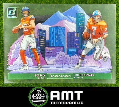 2024 Panini Clearly Donruss #13 Bo Nix John Elway Downtown Duos Denver Broncos - Image 1 of 3