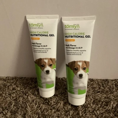 LOTE DE 2 CACHORROS Tomlyn Nutri-Cal Gel Alto en Calorías Malta Perros 4.25/8.5 OZ Foto 1 de 3