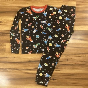 PJ Place 2-teiliges Pyjama Set Langarm Jungen schwarz Raumschiffe Raketen Größe 10 - Bild 1 von 11