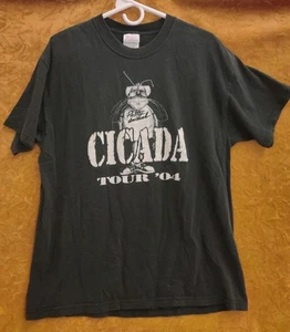 Vintage Mens Party Animal Cicada Tour '04 T Shirt Size L Black 2004 Concert  - Picture 1 of 2