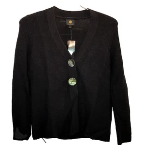 Jm Collection S NWT Black Two-Button Cardigan Sweater Black - Picture 1 of 9
