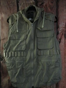 Rothco Ranger Vest Khaki Tan Size L Hunting Beige with Hood Great Condition - Picture 1 of 5