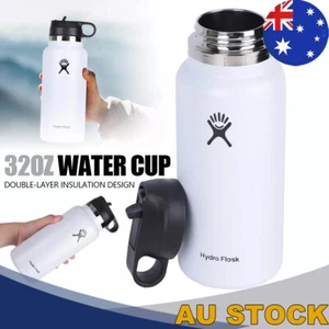 Hydro Flask Insulated Mug Thermos Bottle With Straw Double Insulation White 32oz - Picture 1 of 3
