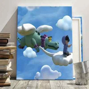 Cartoon dragon and kid Wall Art Canvas Unframed/Framed - Picture 1 of 7