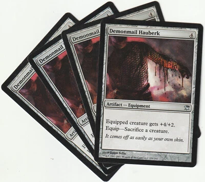 ✪ 4 MAGIC The Gathering DEMONMAIL HAUBERK Artifact PLAYSET ISD/EN NM/EX - Bild 1 von 2