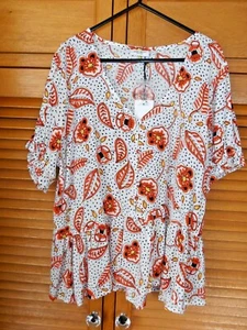 Jeans West ladies peplum blouse 14 BNWT - Picture 1 of 11