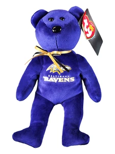 Ty Beanie Baby - BALTIMORE RAVENS the NFL Football Bear NEW - NWT's - Picture 1 of 2