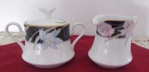Charisma Black Mikasa Cream and Sugar w/lid - Beautiful 518(pl) - Picture 1 of 3