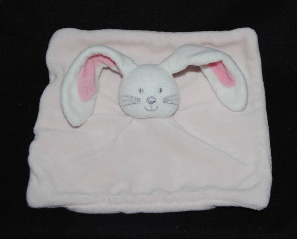 🐰Doudou plat lapin KIMBALOO La Halle rose blanc nez gris TTBE - Photo 1/1