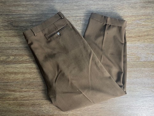 Monsieur by Givenchy Pantalone Uomo Marrone Pieghettato con Polsini Made in U.S.A. Taglia 44R