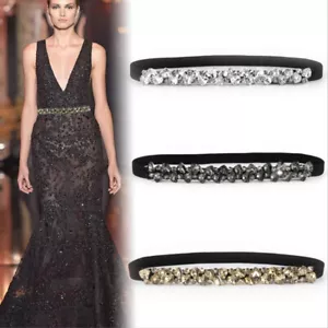 G20 Eleganter Taillengürtel mit Gummiband Stretchgürtel mit Strassstein 60-90 CM - Bild 1 von 11