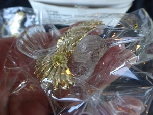 Vtg 4 Solid Faceted Glass Hummingbird Ornaments 2.75” Gold Wings #5736 New - Picture 1 of 6