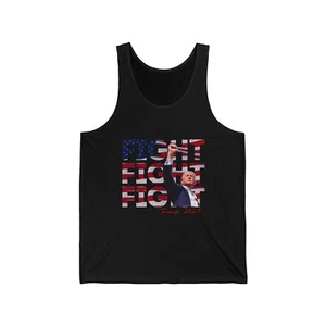 Trump Fight Fight Fight Trump 2024 Unisex Jersey Tank Top - Maga - Picture 1 of 14