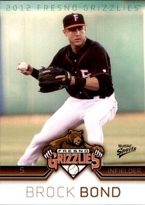 2012 Fresno Grizzlies Multi-Ad #1 Brock Bond St Louis Missouri MO Baseball Card