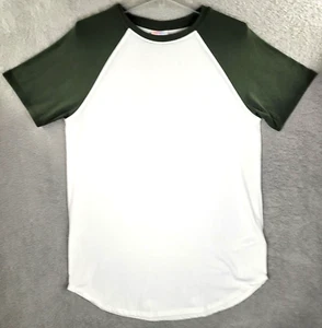 Lularoe Axel Kurzarm Raglan Top Damen Gr. Medium olivgrün/weiß neu ohne Etikett - Bild 1 von 12