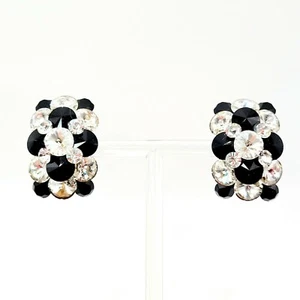 Pendientes Rivoli de Estrás de Estrás Súper Bling Hechos a Artesanía y Poste Negro Poste Back - Imagen 1 de 9