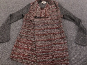 Lucky Brand Womens Sweater Small Red Cardigan open chest wool acrylic - Picture 1 of 11