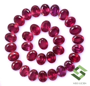 5x4 mm Natural Ruby Oval Cut Lot 10 Pcs 4.69 Cts Calibrated Loose Gemstones GF - Picture 1 of 5