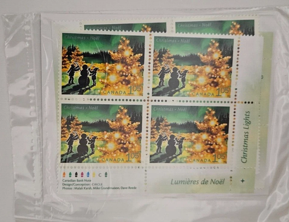 Canada 2001 Christmas Lights #1924 Set of Corner Inscription Blocks  - Image 1 of 1