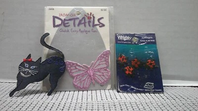 6  Iron On Sew On Patches Cat Butterfly Ladybug - Image 1 of 4