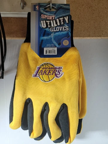 NBA Los Angeles Lakers Sports Utility Gloves With Palm Grip NWT  Yellow Cover