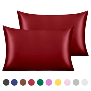 NTBAY Satin Pillowcase Silky For Hair And Skin Envelope Closure Pillow Case 2 PC - Picture 1 of 45