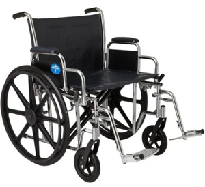Medline Excel Extra-Wide Bariatric Wheelchair For Adults And Seniors With 24"  - Picture 1 of 8