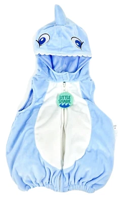 Disfraz de tiburón azul bebé 6-9 meses 1 pieza chaleco cremallera frontal juego de ensueño Halloween Foto 1 de 4