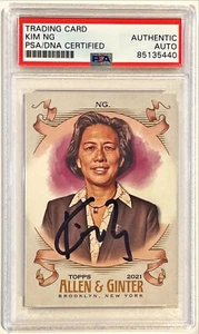 2021 Topps Allen & Ginter Kim Ng 1st Female GM Signed Auto Card #226 PSA DNA - Picture 1 of 1