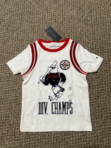 Tommy Hilfiger Boy Short Sleeve Baseball Eagle Graphic Tee White XS Size 4-5 New - Picture 1 of 5
