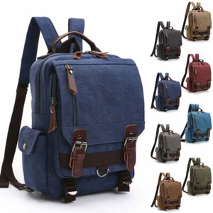 Unisex Canvas Convertible Small Backpack Rucksack Chest Pack Sling Bag Traavel - Picture 1 of 16