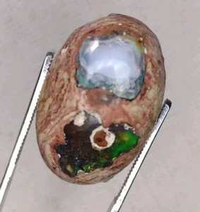 16.5 Ct. Mexican Cantera Fire Opal Stone, Oval, 21x13x6mm. (Chipped) - Picture 1 of 20