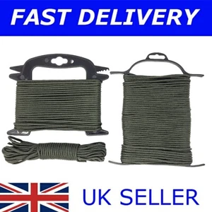 Olive Green 4MM Guy Line Rope Tent Camping Guyline Paracord Cord 10M 15M 25M - Picture 1 of 7