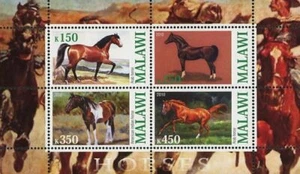 Malawi Horse Domestic Animal Souvenir Sheet of 4 stamps Mint NH - Picture 1 of 1