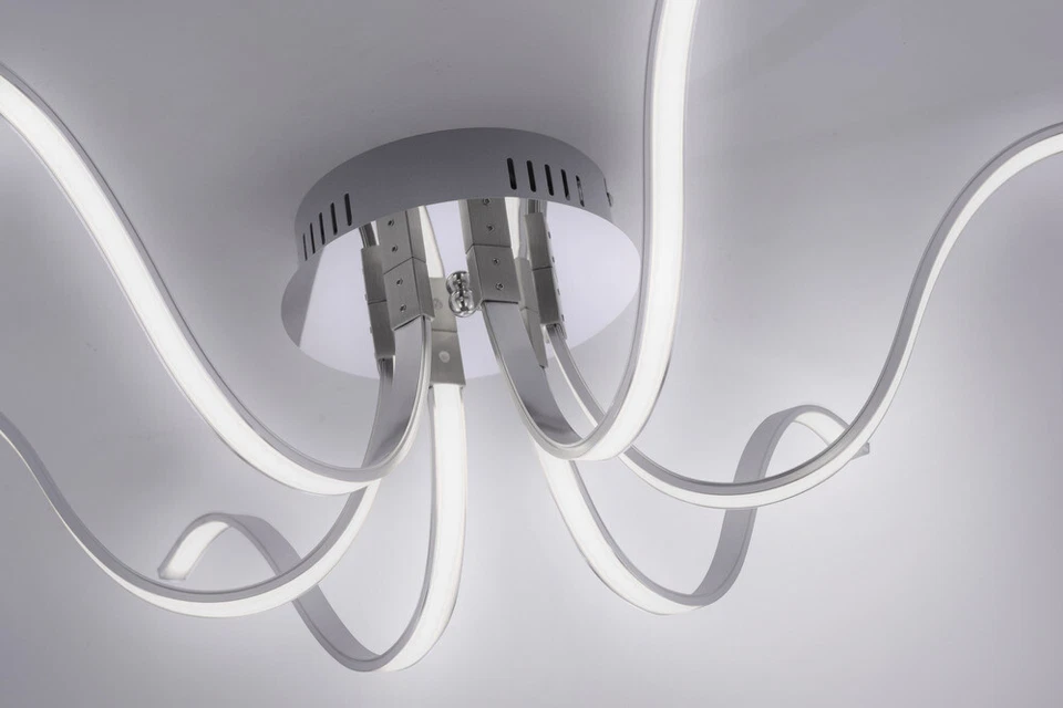 LED Deckenleuchte 6-flammig Deckenlampe warmweiß dekorativ verchromt geschwungen - Bild 1 von 4