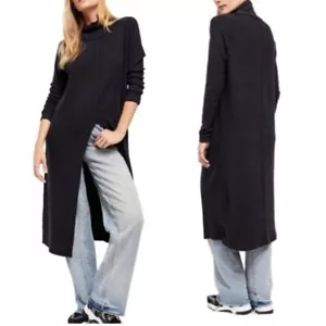 FREE PEOPLE We the Free Work It Tunika schwarz langarm Gr. Small - Bild 1 von 2