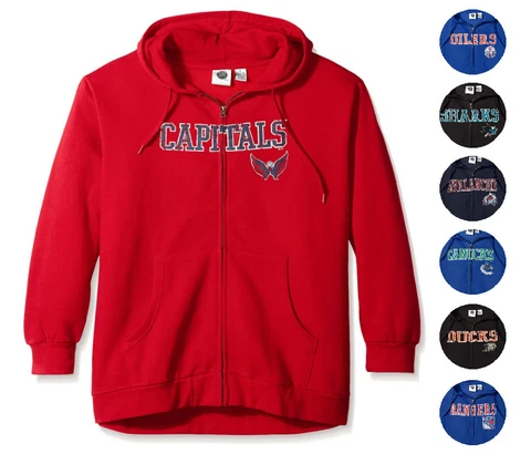 Women's NHL Team Full Zip Distressed Wordmark Hoodie Cover