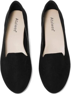 Ataiwee Women Flats Shoes Round Toe Casual Office Suede Work Ballet Shoes UK 7 - Picture 1 of 6