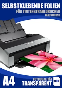Folie Selbstklebend Transparent Klar InkJet DIN A4 100 St. Stark Outdoor HQ - Bild 1 von 1