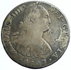 1807 Mo TH MEXICO SPAIN King CHARLES IV Old Silver 8 Reales Mexican Coin i105534
