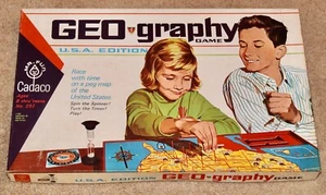 Vintage 1965 USA Edition Geo-Graphy Board Game Complete by Cadaco - Picture 1 of 2