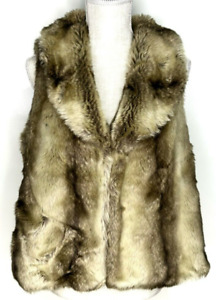 Fenn Wright Manson Faux Fur Cashmere Blend Vest Women's Size Large Fully Lined