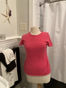 Badgley Mischka Womens Short Sleeve Sweater Pink Size Extra Small Flawless - Picture 1 of 9
