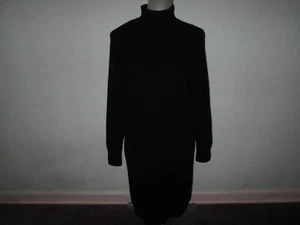 SAKS FIFTH AVENUE 100% Cashmere Black Mock-Neck Tunic Sweater  Dress Size S - Picture 1 of 5